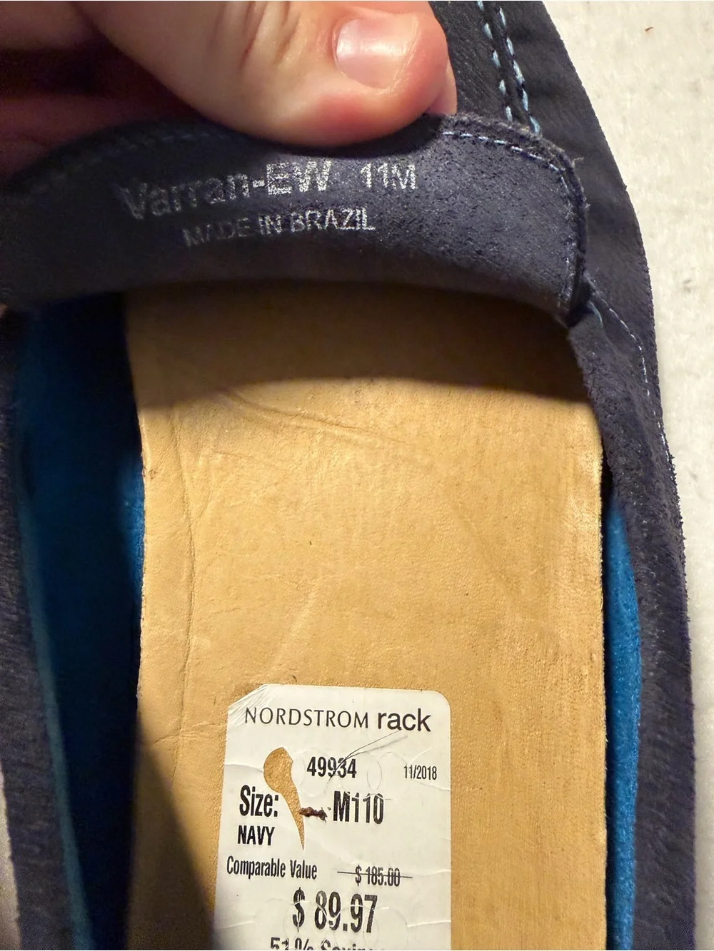 Donald J. Pliner Navy Suede Penny Loafers with Light Blue Stitching